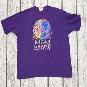 Vintage 90s Las Vegas MGM Grand Casino Travel Tourism Crewneck Tshirt